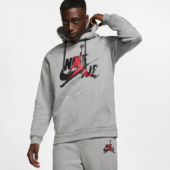 AIR JORDAN JUMPMAN CLASSIC 
MENS HOODIE Fleece Hoodie melange gray - Picture 2 of 6